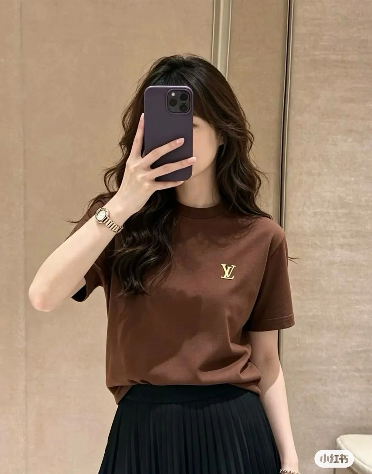 Louis Vuitton/Louis Vuitton 26ss chest silicone badge knitted short sleeves